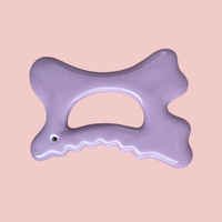 Peigne à cheveux personnalisé en pierre d'agate violette Gua Sha, avec logo, pour massage musculaire