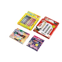 Crayons solides non toxiques lavables de couleur Crayons pour enfants 24 couleurs Ensemble boîte de couleur Crayons pour dessiner