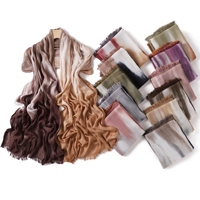 Hijabs en tissu rayonne, foulard à franges à trois couleurs, châle texturé froissé, doux, pour femmes musulmanes, voile modeste