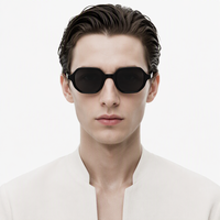Lunettes de soleil intemporelles, monture en acétate, fabriquées à la main, noir brillant, UV400, unisexe, marque personnalisée, étiquette privée, faible MOQ, vente en gros