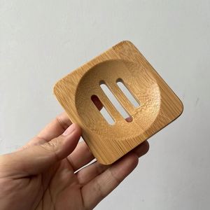Natural <b>Bamboo</b> <b>Soap</b> <b>Dish</b> Square <b>Soap</b> Holder with Drainage Holes for Bathroom - Product Image 1
