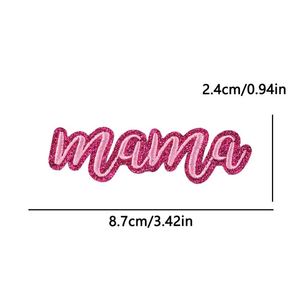 New Hot Iron on Gold Glitter Edge Colorful Exquisite Embroidery Mama Patch for <b>Hat</b> <b>Bag</b> Decoration - Product Image 4