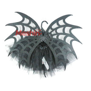 Conjunto de Falda Tutú con Alas de Araña Negra MS para Niñas, Disfraz de Bruja para Halloween, Disfraz de Fantasía - Product Image 1