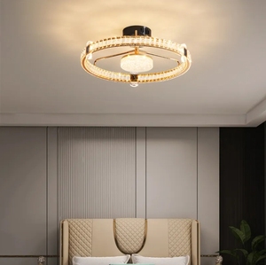 Gran oferta, candelabro interior, sala de estar, anillo redondo de círculo dorado, cristal de hierro, luz de techo Led - Product Image 3
