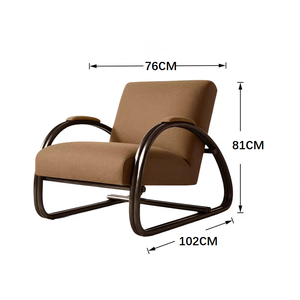 Poltrona di Lusso per Arredamento Casa, Design Modernista Bilanciato, Tessuto e Bronzo Antico, Sedia Lounge per Soggiorno e Appartamento - Product Image 6