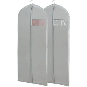 High Quality Waterproof Garment Cover with Handle Supplier Fabric Long Dress Clear Garment Bag