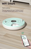 Distributeur de nourriture pour animaux de compagnie intelligent et automatique en plastique, avec conteneur réfrigéré, blocs de glace, minuterie, alimentation électrique par batterie, 6 repas