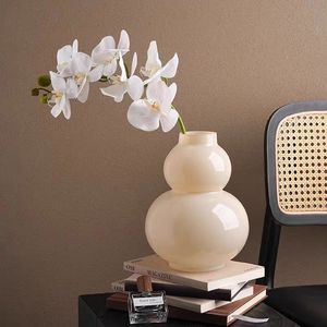 Vase en verre en forme de gourde, vase à fleurs hydroponique moderne, décoration de verre pour bureau - Product Image 5