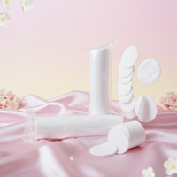 Tampons en coton hypoallergéniques Premium Spunlace 3 couches, diamètre 5,7 cm, sans peluches, emballage cylindrique, doux, double face, pour démaquillage