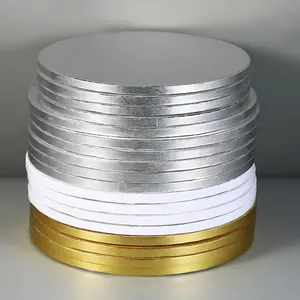 Wholesale Custom Silver Sliver Foil Cake Circles Boards 6 8 10 12 Inch Cake Base Cardboard Round Cake Drums