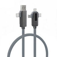 6'sı 1 arada USB C Kablosu 65W LED Ekranlı Silikon Çoklu Şarj Kablosu, Veri Senkronizasyonlu, USB C Şarj Kablosu Kombosu Tip C/USB A/L