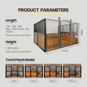 Box per Cavalli Stile Europeo Altezza 2,2 m (7,2 Piedi) Pannello Frontale per Scuderia con Porta Olandese Materiale Ecologico - Product Image 2