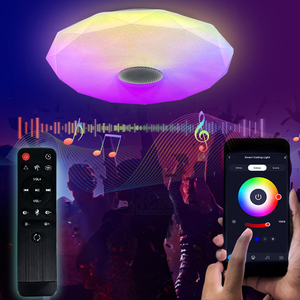 Lámparas de techo LED modernas de 36W, pantalla acrílica blanca, calificación IP44, Control remoto por aplicación, altavoz de música para dormitorio, Hotel, Base de hierro - Product Image 6