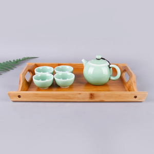 Youju Rectangular Bamboo <b>Tea</b> <b>Tray</b> Double Handle For Home Hotel Restaurant Serving <b>Trays</b> - Product Image 4