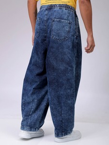 Jeans cargo en denim bleu à jambes larges pour hommes, coupe ample confortable, pantalon élégant pour le style décontracté, les activités de plein air, les voyages et le travail - Product Image 5