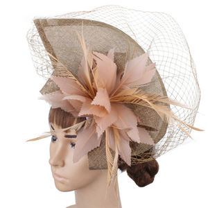 EBay-accesorios para el cabello de cuero rosa, cubierta de malla misteriosa, tocado, sombrero de boda, estilo europeo y americano - Product Image 6