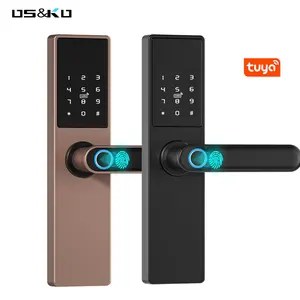 tuya smart door lock rose gold key lock tuya wooden door smart lock