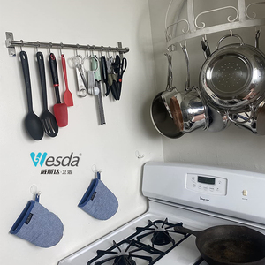 מתלה נירוסטה WESDA, מתלה קיר למטבח, מתלה לסירים, מחבתות, מכסים, ווים, מארגן מטבח, מתלה לסירים - Product Image 6