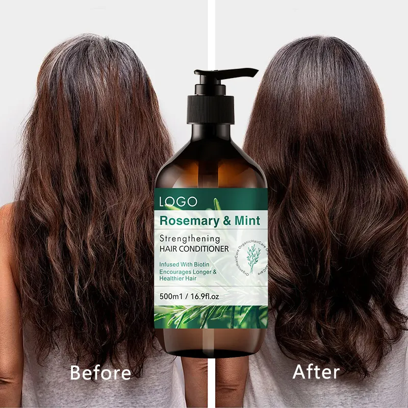 Máscara de cabelo orgânica Rosemary Menta Reforço máscara de cabelo infusão de biotina Incentiva o crescimento da máscara de cabelo shampoo condicionador