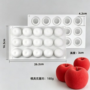 Apple <b>Silicone</b> Mold 15 Cavity Oven Safe <b>Baking</b> Cake Mold For Commercial Use - Product Image 2