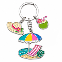 Porte-clés promotionnels Seychelles personnalisés avec logo, en alliage de zinc et émail souple, thème tropical tendance, souvenir de vacances, directement de l'usine marine
