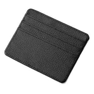 Porte-cartes fin en cuir PU pour homme et femme, logo personnalisé, étui de luxe pour cartes de crédit, portefeuille - Product Image 3