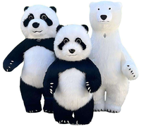 Costume de Mascotte Panda Gonflable sur Mesure pour Adultes, Déguisement Publicitaire Animal de Dessin Animé, Combinaison Portative avec Impression UV