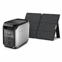 Station d'alimentation portable 1800W + Kit de panneaux solaires pliables 100W/200W/600W - Alimentation hors réseau pour le camping, la pêche et les voyages en voiture