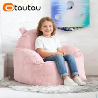 OTAUTAU Housse de pouf d'angle moderne inclinable en velours côtelé de coton pour enfants SF521 sans rembourrage