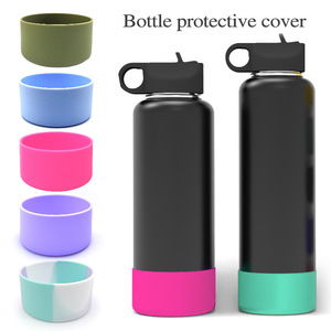 Funda Protectora de Silicona de Color Sólido Compatible con Vasos de 20-40oz y Botellas de Agua Hydre de 12-24oz, Funda Antideslizante con Brillo - Product Image 3
