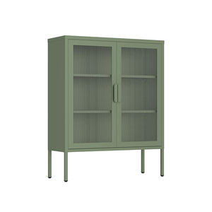 ארון תצוגה ממתכת איכותי לסלון עם דלת זכוכית - Product Image 3