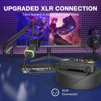 Fifine KS5 mélangeur de son filaire enregistrement professionnel cartes son Audio DJ streaming en direct mélangeur audio Kit de podcast rvb