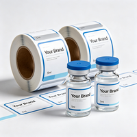 Etiquetas Personalizadas para Viales de 5ml y 10ml con Código de Barras, Resistentes al Agua, con UV Localizado, en Rollo, de Vinilo Brillante, para Botellas de Vidrio