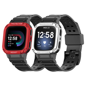 Étui et bracelet de montre tout-en-un en TPU premium + PC transparent pour <span class=keywords><strong>Fitbit</strong></span> Watch <span class=keywords><strong>Versa</strong></span> 1 2 3 4 <span class=keywords><strong>Lite</strong></span> Sense Smart Band - Product Image 1