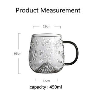 Snowy Mountain Shaped Elegant High Boro silicate Glass Cup mit 3D-Schneeflockenmustern zum Trinken - Product Image 5