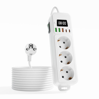 Multiprise EU 3 voies multifonctionnelle avec ports USB, protection contre les surcharges, matériau ignifuge pour la maison