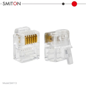 Venta Directa de Fábrica, Conector RJ12 6P6C Chapado en Oro, Accesorios de Conector de Cristal Transparente, Terminal de Orificio Cuadrado/Redondo, Conector Puro - Product Image 5