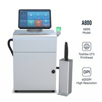 Impresora PIJ de Alta Precisión de 600 DPI, A800, Máquina de Codificación de Inyección de Tinta UV CF3, Codificador de Caracteres Grandes de 53,95 mm para Metal y Plástico