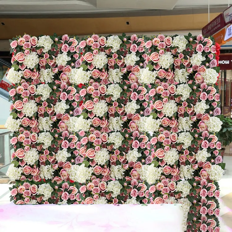 आधुनिक नर्सरी रतन पुष्प पृष्ठभूमि शादी की पार्टी सजावट गुलाब कृत्रिम फूल दीवार