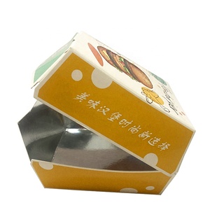 Venta al por mayor de papel de aluminio personalizado caja de hamburguesas embalaje de fábrica gran oferta de alta calidad de calidad alimentaria para llevar caja de hamburguesas de aluminio - Product Image 3