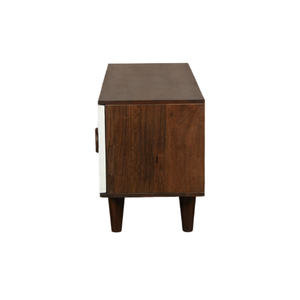 ไม้มะม่วงแข็งแกะสลักหรูหราทันสมัยทีวียืน2ประตูและ1ลิ้นชักบ้านไร่ตู้ทีวีพร้อมที่เก็บของสำหรับห้องนั่งเล่น - Product Image 4