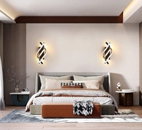 Lampu Dinding LED Spiral Aluminium Modern+PC 3 Warna Pencahayaan Putih/Hitam Kamar Tidur Kepala Tempat Tidur Ruang Tamu Koridor