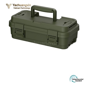 Modern Plastic <b>Storage</b> <b>Box</b> Stackable with Latches and Handle for <b>Camping</b> Outdoor Use All Seasons - Product Image 6