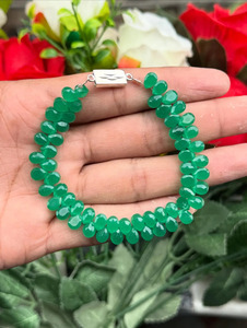 Ensemble collier et bracelet Émeraude Goutte de Rosée Harmonie, bijoux en pierres précieuses vertes naturelles, élégant cadeau artisanal pour femme. - Product Image 2