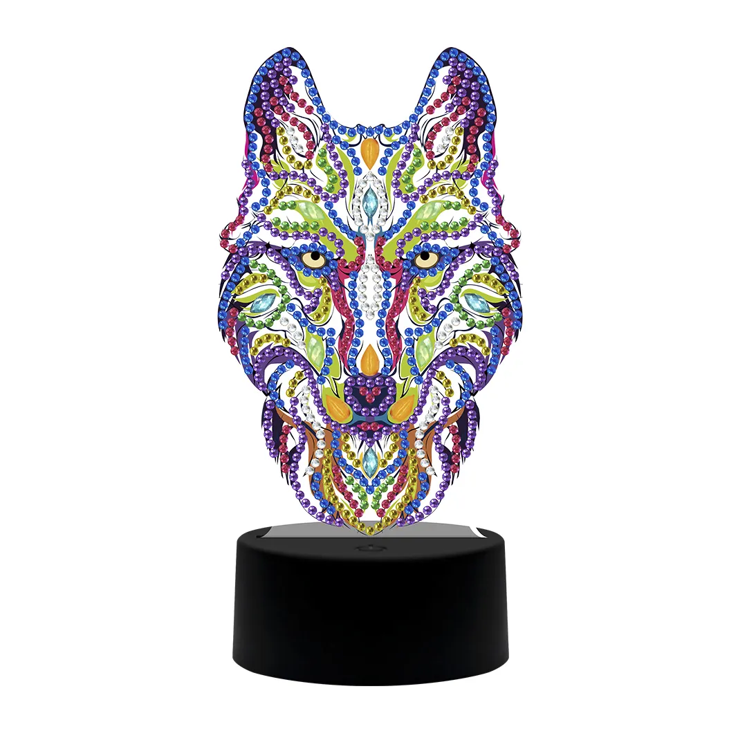 Wolf New Product Diamond Special Painting kits Handmade crafts Beautiful round beads Led light paintings DP05
