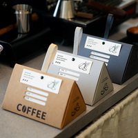 Luxuriöse Dreieckige Kaffee-Geschenkbox mit Bandgriff Tragbarer Kraftpapier-Aufbewahrungsbehälter mit Leicht-Aufreiß-Verschluss (100g/180g/350g)