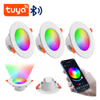 Plafonnier encastré intelligent WiFi RGBCW Tuya, sans cadre, dimmable, RGB, lumière descendante, pot de lumière