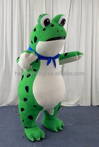 Costume de mascotte grenouille maladroite à vendre, costumes de grenouille verte géante gonflables de 2,2 m, costumes de dessin animé, combinaison gonflable grenouille - Product Image 2