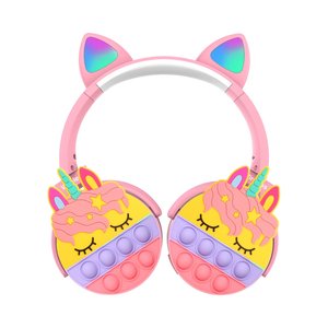 新しいCT950ユニコーンヘッドフォン折りたたみ式キャットイヤーバンプイットアップシリカ折りたたみ式かわいいヘッドセットヘッドフォンイヤホン - Product Image 3