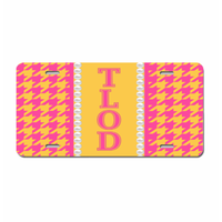Plaque d'immatriculation de voiture personnalisée Iota Phi Lambda avec lettres grecques, motif pied-de-poule classique, accessoire pour véhicule